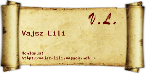 Vajsz Lili névjegykártya